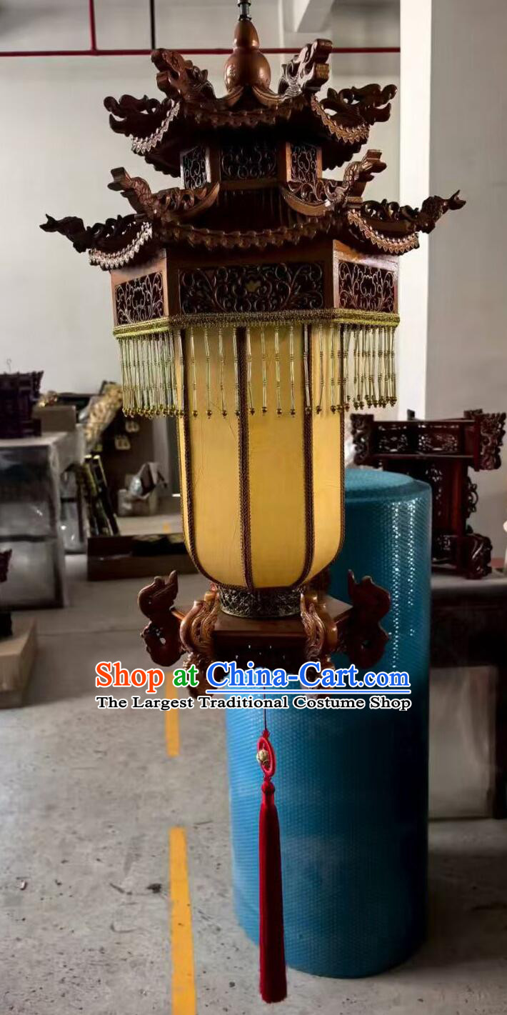 Full Handmade Wood Carving Lantern Traditional Chinese Lamp Giant Palace Lantern