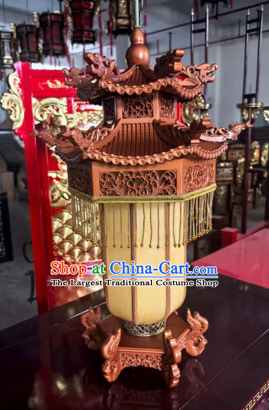Full Handmade Wood Carving Lantern Traditional Chinese Lamp Giant Palace Lantern