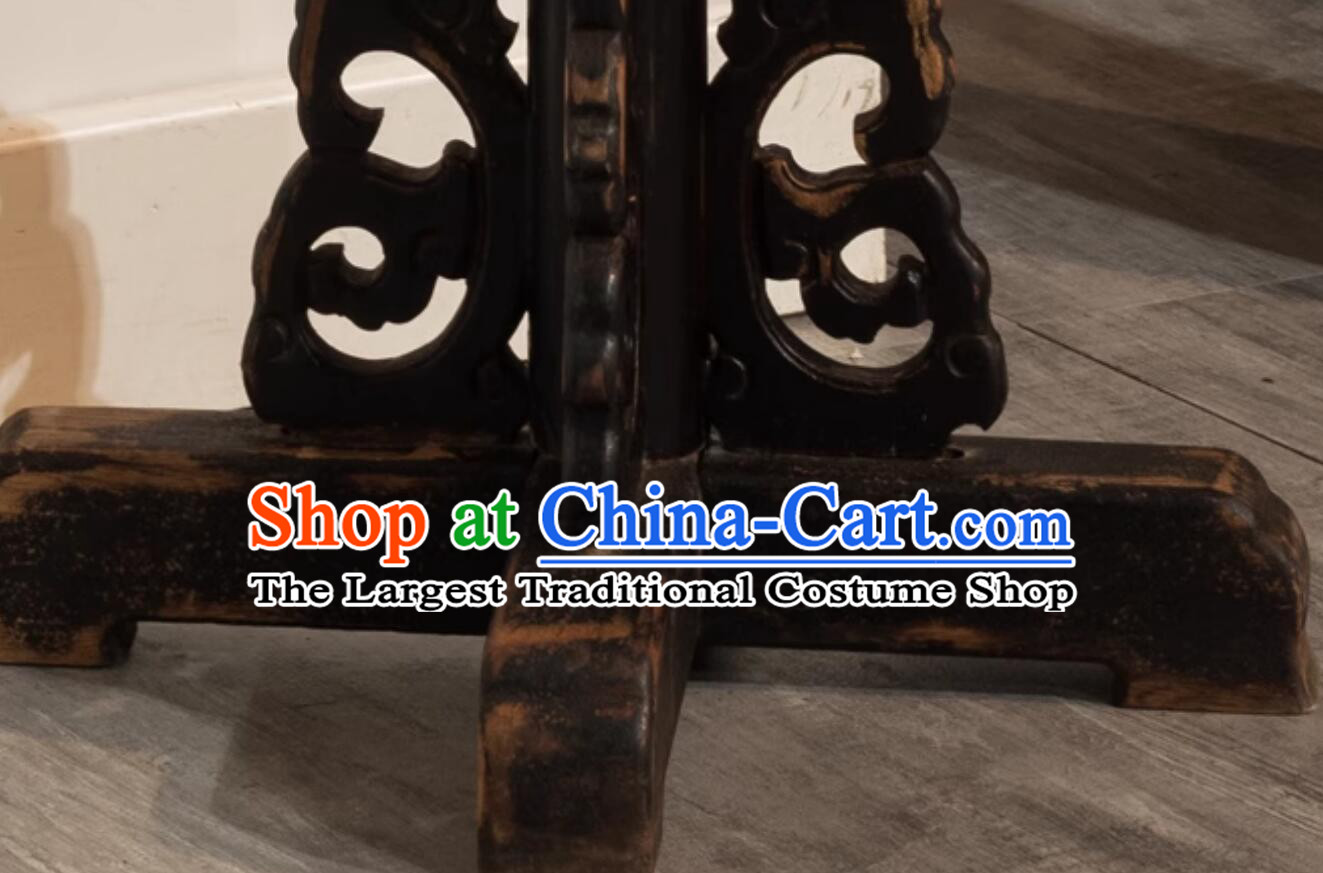 Chinese Palace Lantern Floor Lamp Stand Wood Antique Distressed Ming Qing Dynasty Style Light