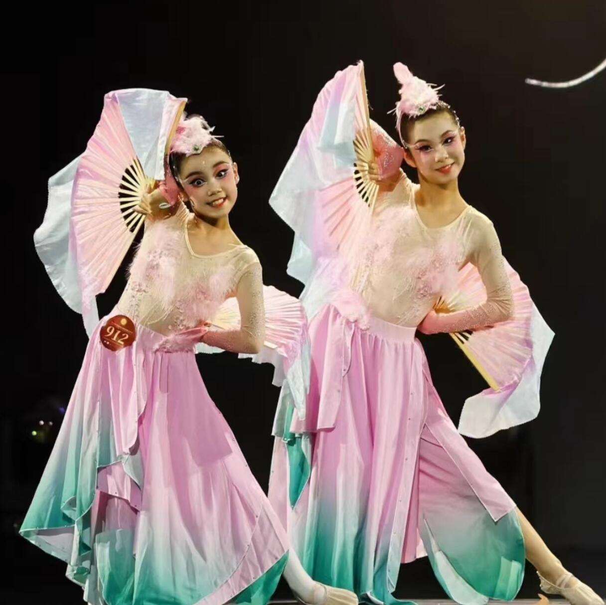 Jiaozhou Dance Costume Forest Bird Tale Classical Dance Yangko Performance Costume Chinese Stage Performance Dress