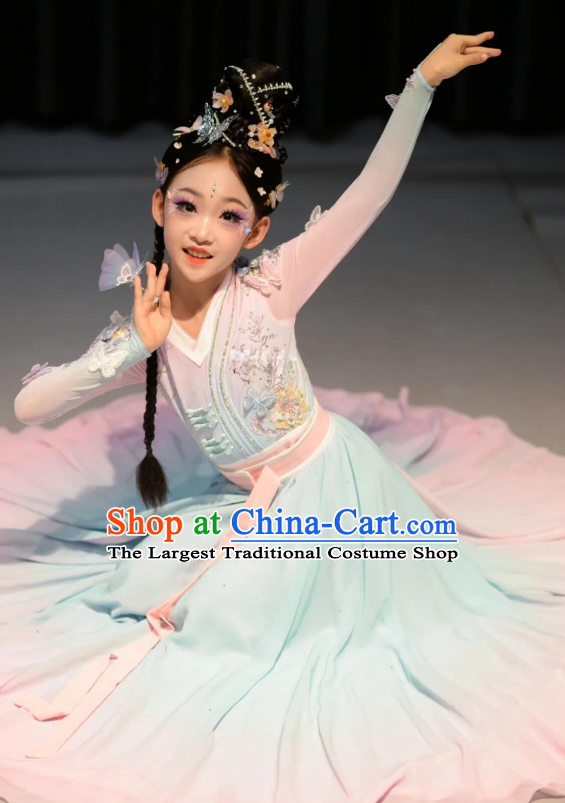 Classical Dance Die Meng Yun Shui Xiang Costume Chinese Stage Performance Solo Dance Outfit