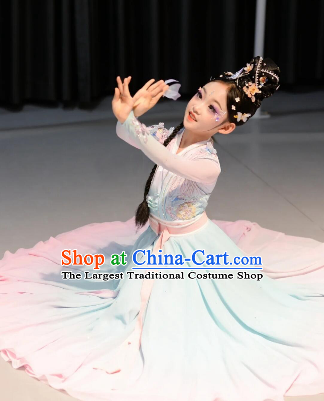 Classical Dance Die Meng Yun Shui Xiang Costume Chinese Stage Performance Solo Dance Outfit
