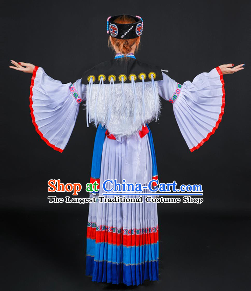 Yunnan Lijiang Naxi Ethnic Minority Stage Performance Costume Traditional Chinese National Dance Attire