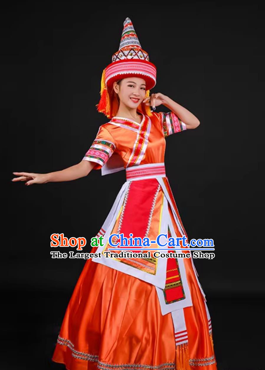 Yao Ethnic Women Ceremonial Dress Traditional Chinese Minority Dance Performance Costume