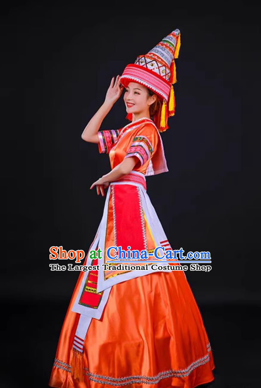 Yao Ethnic Women Ceremonial Dress Traditional Chinese Minority Dance Performance Costume