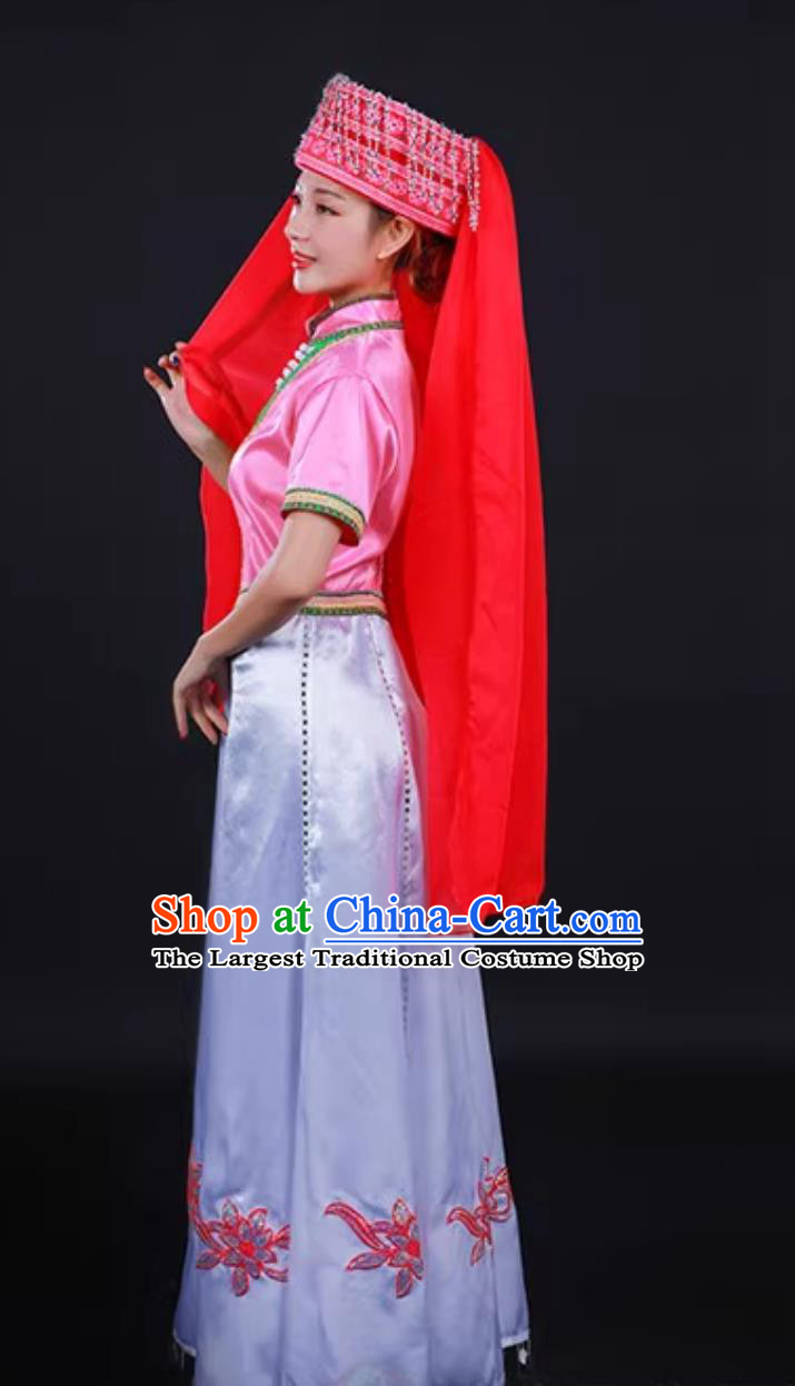 Dongxiang Ethnic Women Clothing Chinese Ningxia Minority Dance Performance Costume