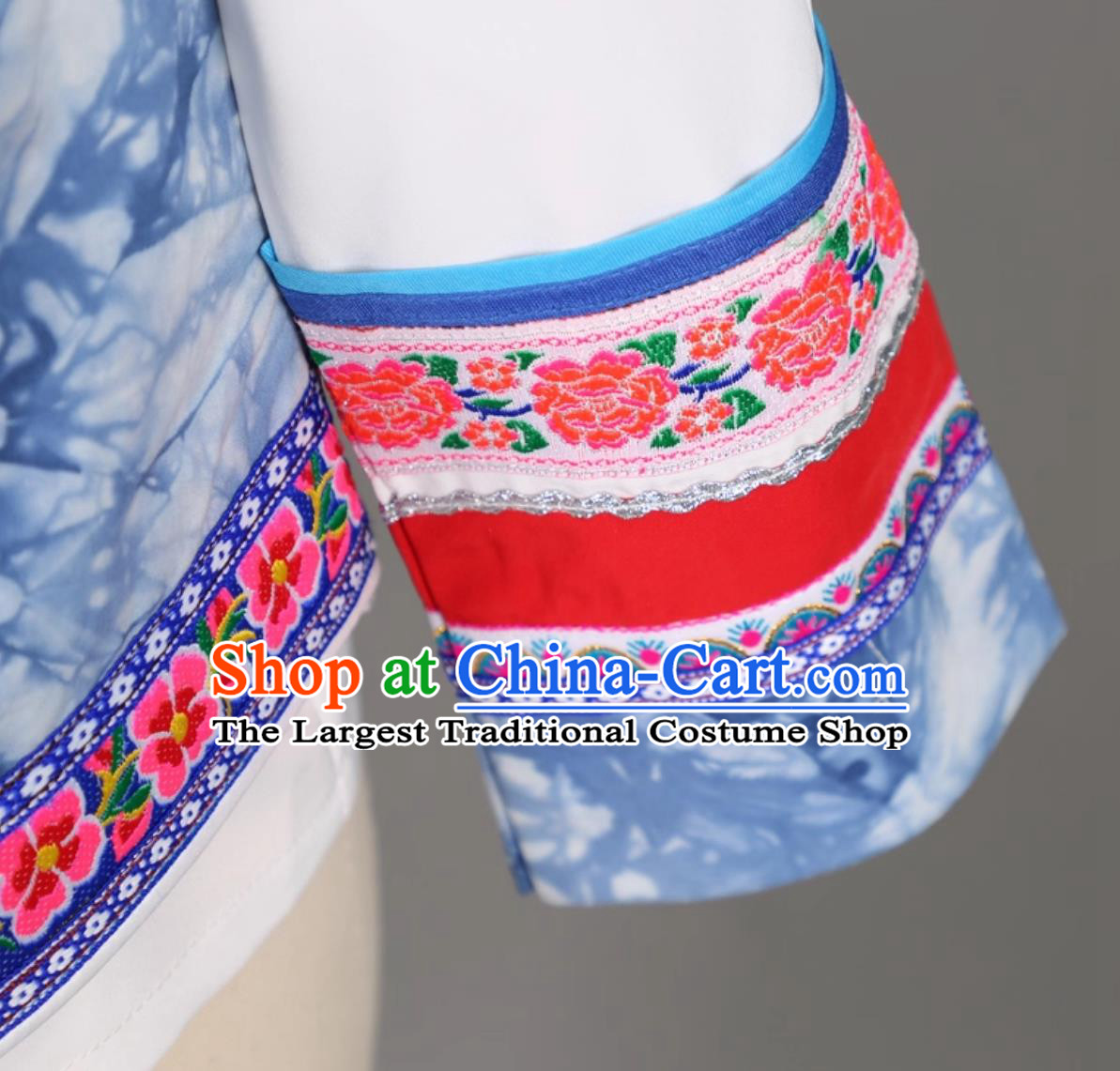 Yunnan Dali Ethnic Boys Clothing Chinese Bai Minority Performance Costume Traditional Festival Stage Show Outfit