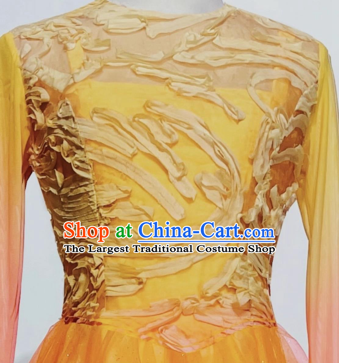 Golden Years Stage Performance Costume Chinese Gala Opening Dance Attire Women Group Dance Dress