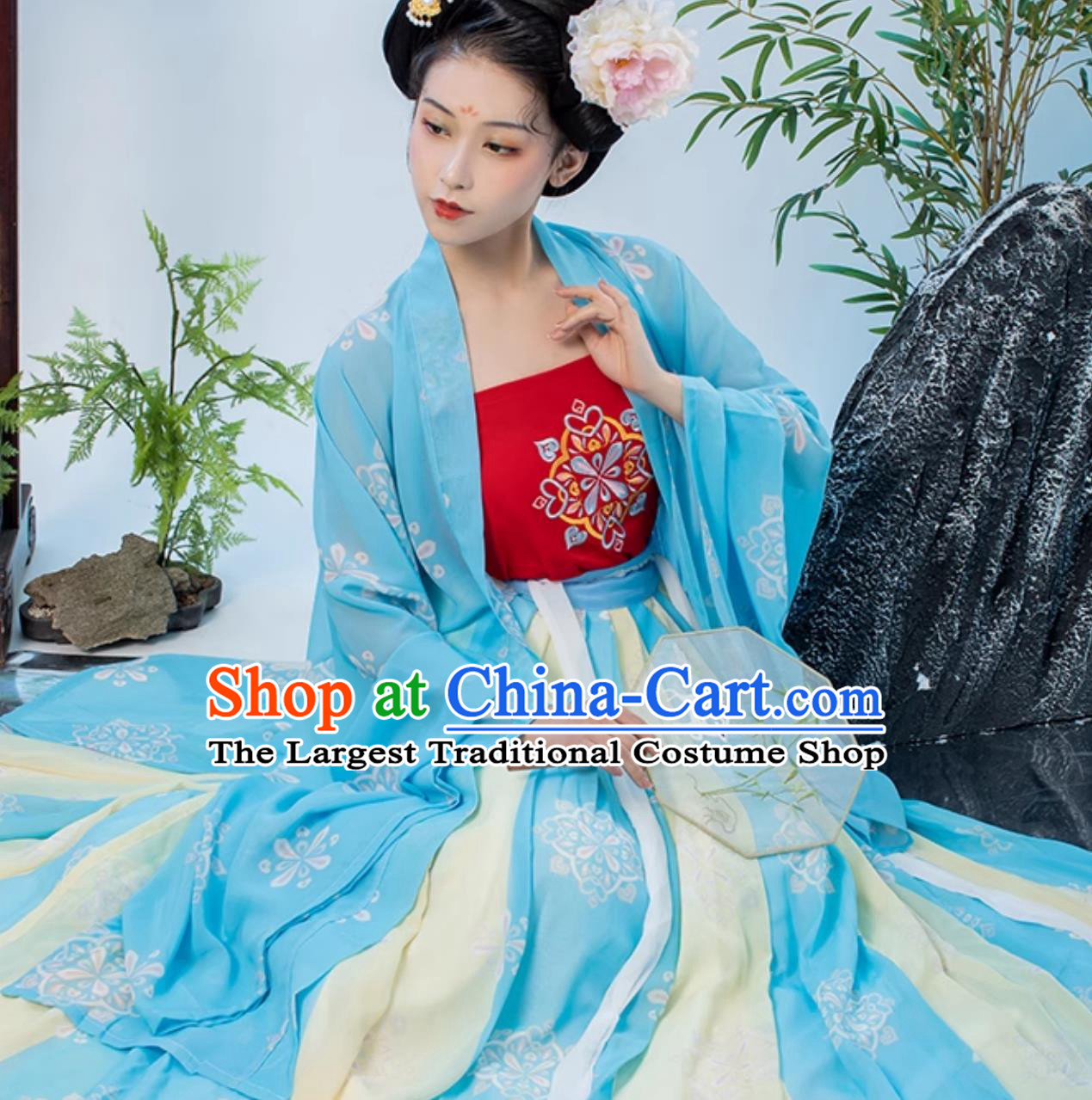 Chinese Style Hanfu Ancient Court Women Dress Tang Dynasty Hezi Qun
