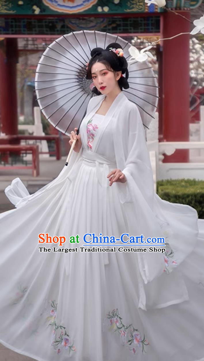 Chinese Song Dynasty Princess Clothing White Hanfu Dress Ancient Costume