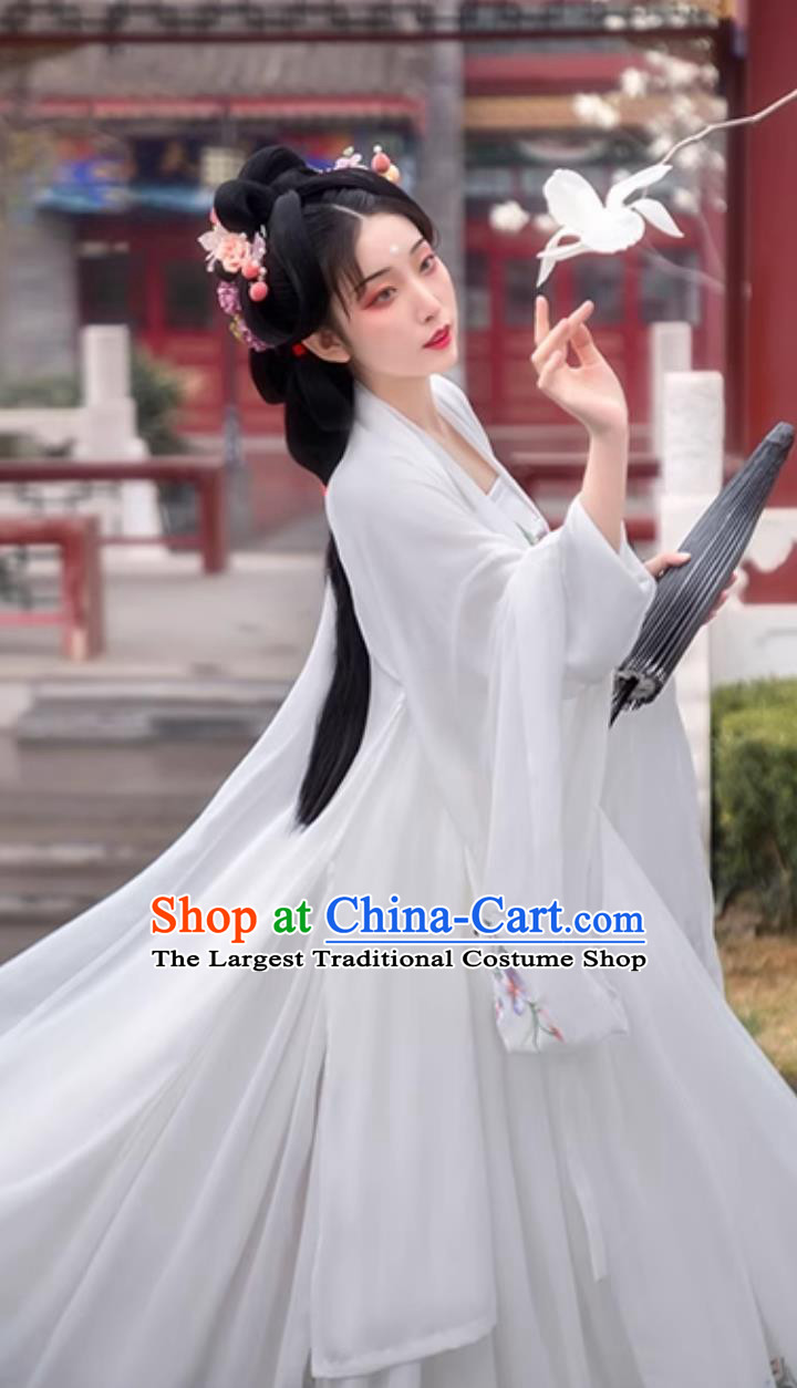 Chinese Song Dynasty Princess Clothing White Hanfu Dress Ancient Costume