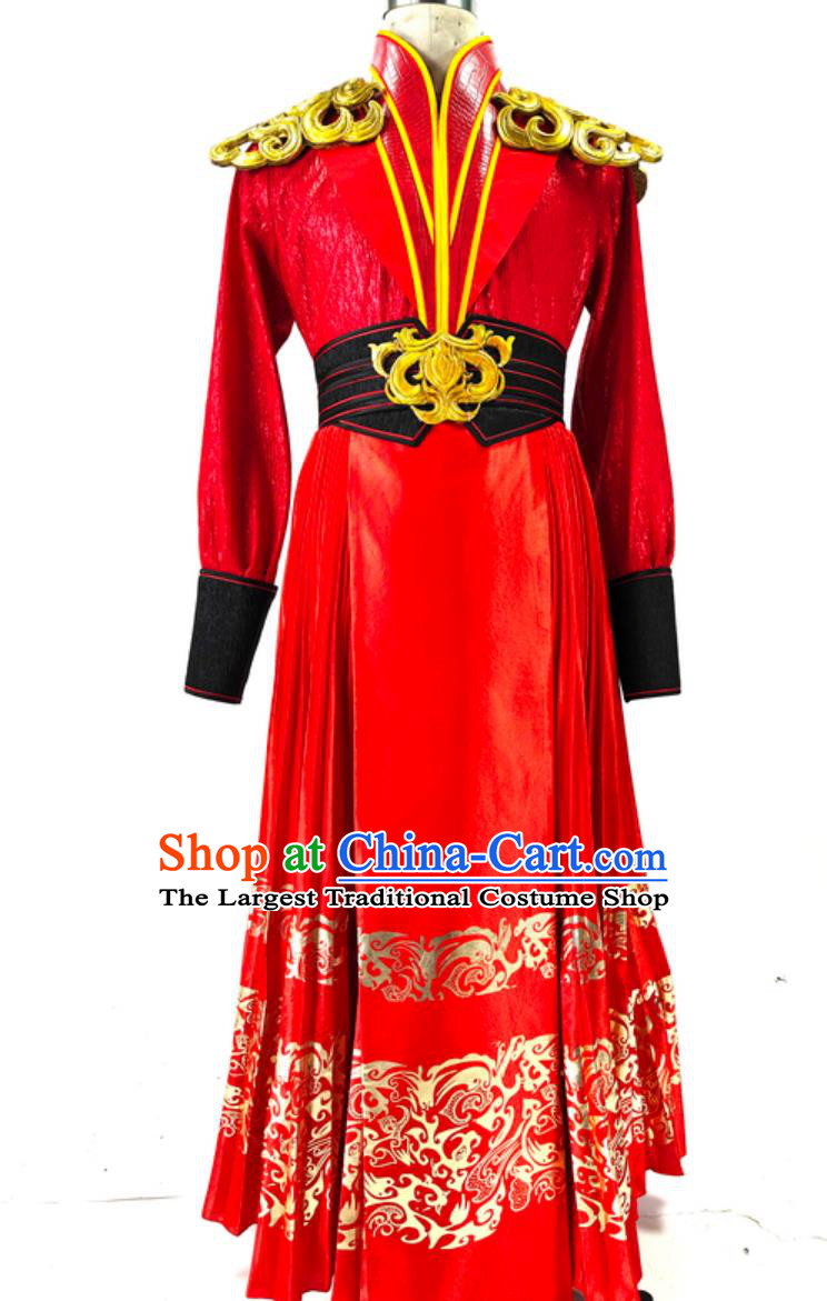 Drum Performance Men Battle Costume Chinese Gala Opening Dance Classical Stage Attire Ancient Style Hero Clothing