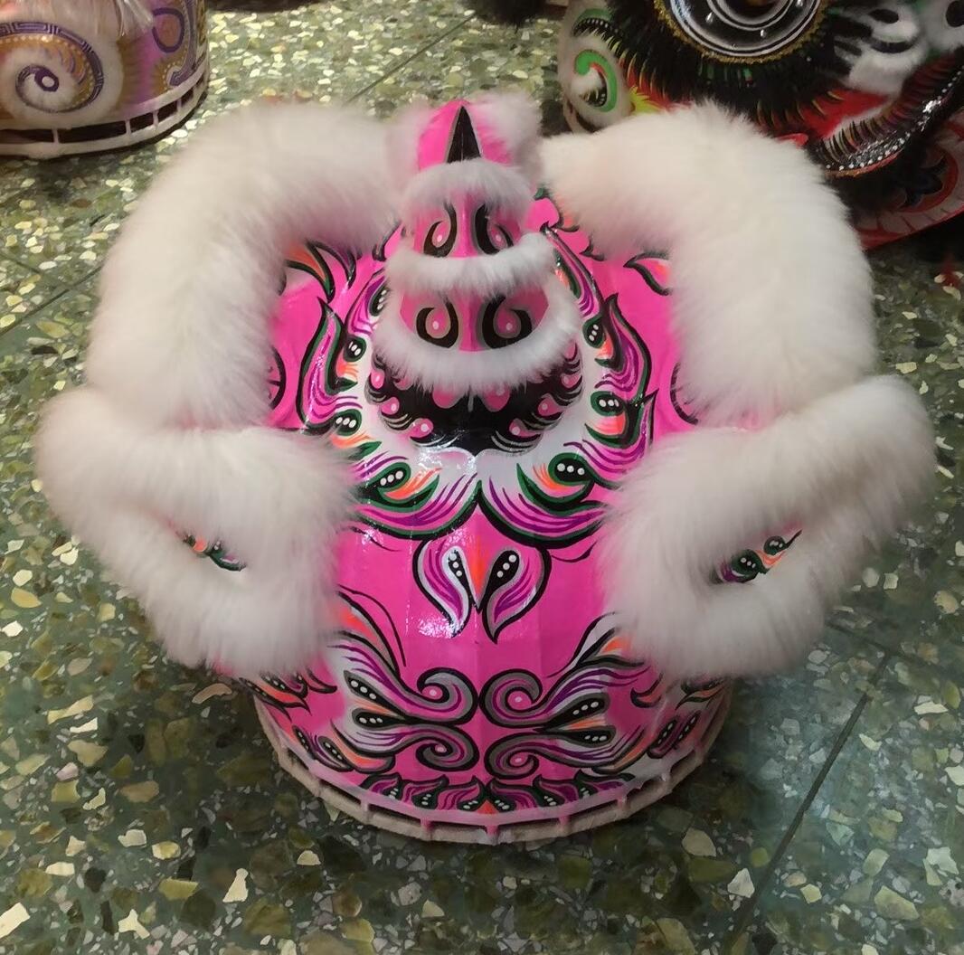 Handmade White Wool Hok San Lion Chinese Lion Dance Costume Traditional Festival Ceremony Lion Head Equipment
