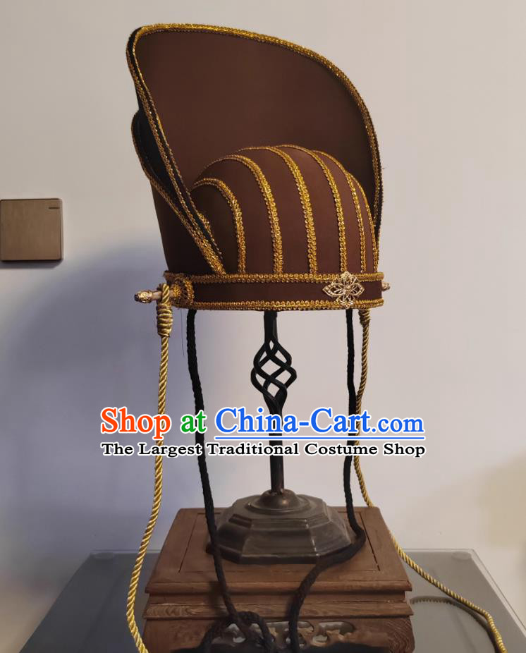 Ancient Minister Hat Chinese Five Beam Crown Three Kingdoms Headpiece Zhuge Liang Official Ceremonial Headwear