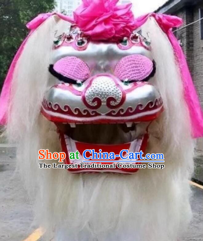 White Lion Dance Full Set White Yak Hair Double Person Lion Dance Smiling Face Lion Performance Prop