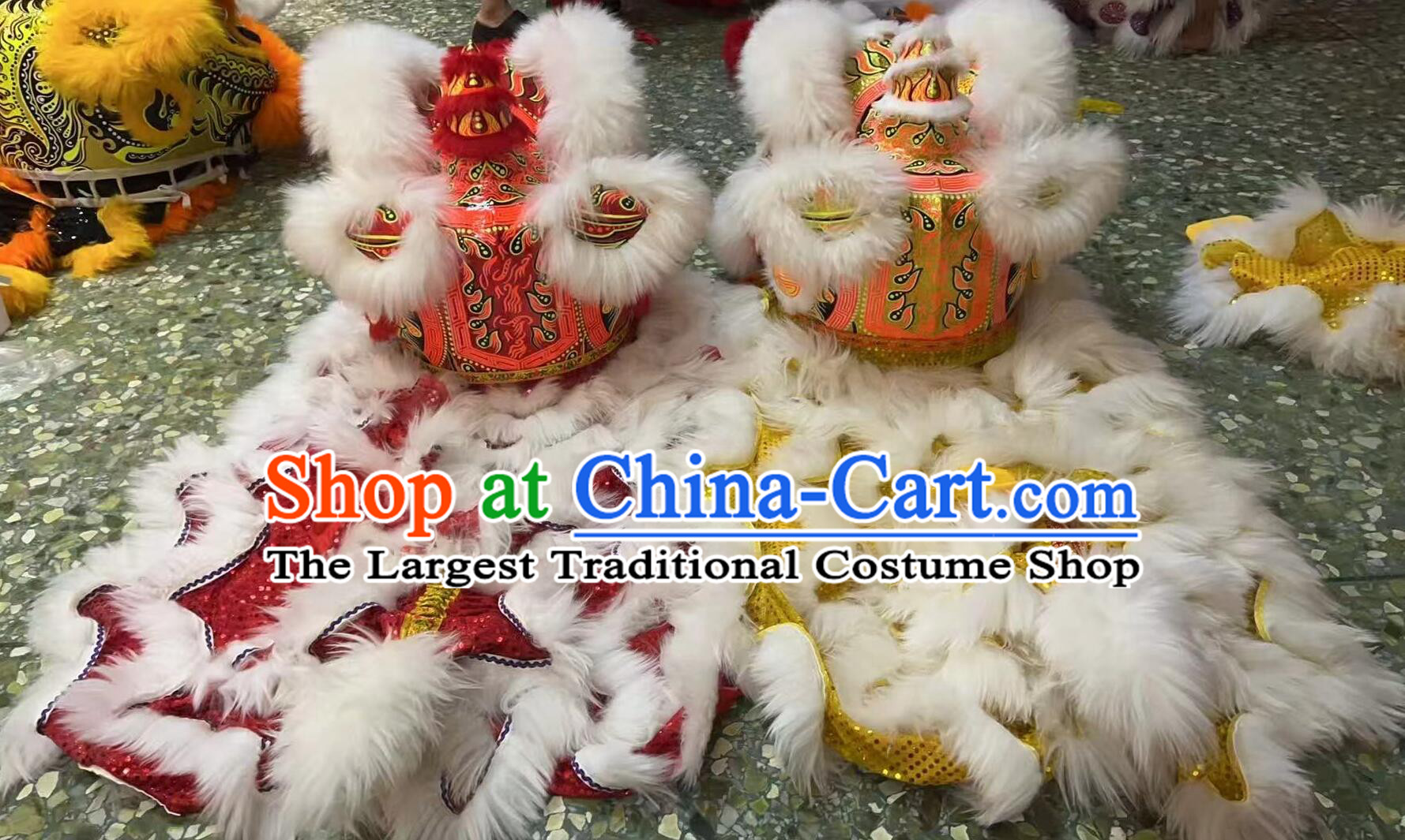 Children Lion Dance Costume Full Set Chinese Lion Head Students Lion Dance Clothing Performance Prop