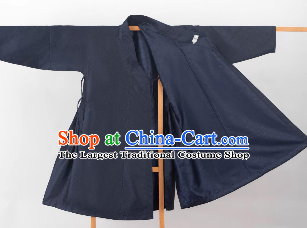 Hanfu Pleated Zhiduo Robe Ming Dynasty Mens Long Gown Traditional Chinese Costume