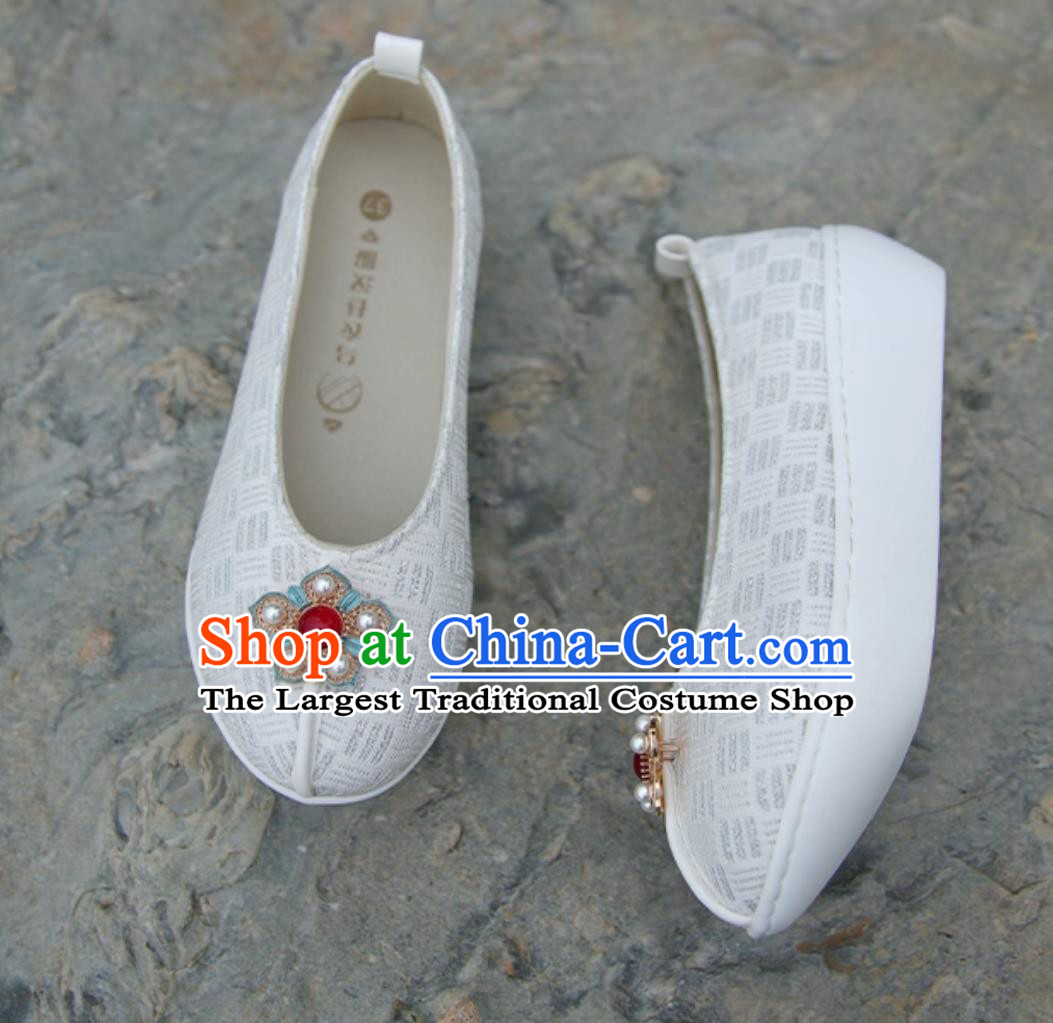 Ming Dynasty Dengyun Shoes Hanfu Shoes For Women Chinese Embroidered Platform Shoes Traditional Cloth Shoes
