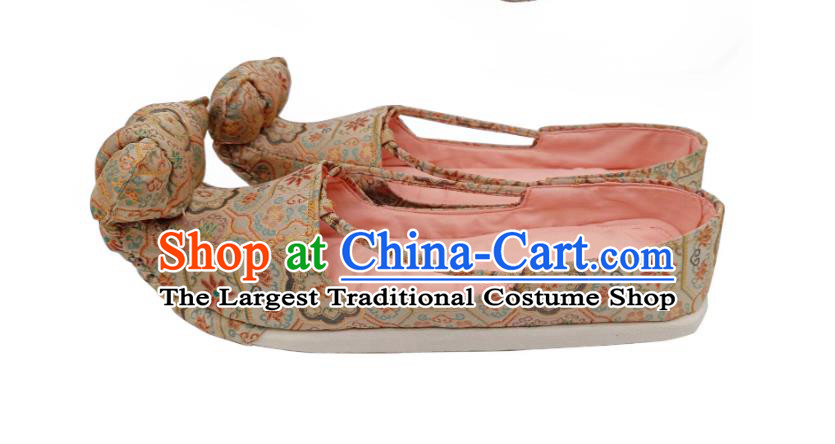 Tang Dynasty Cloud Toe Brocade Shoes Astana Hanfu Shoes Song Brocade Handmade Chinese Shoes