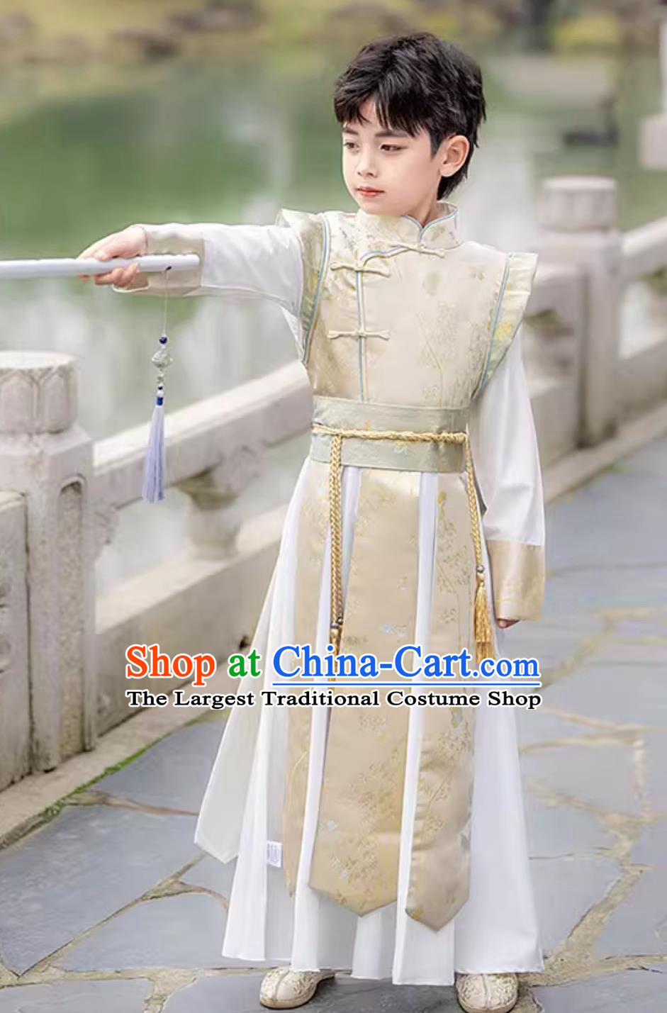 Boys Hanfu Ancient Chinese Style Kung Fu Hero Costume Handsome Boy Performance Outfit