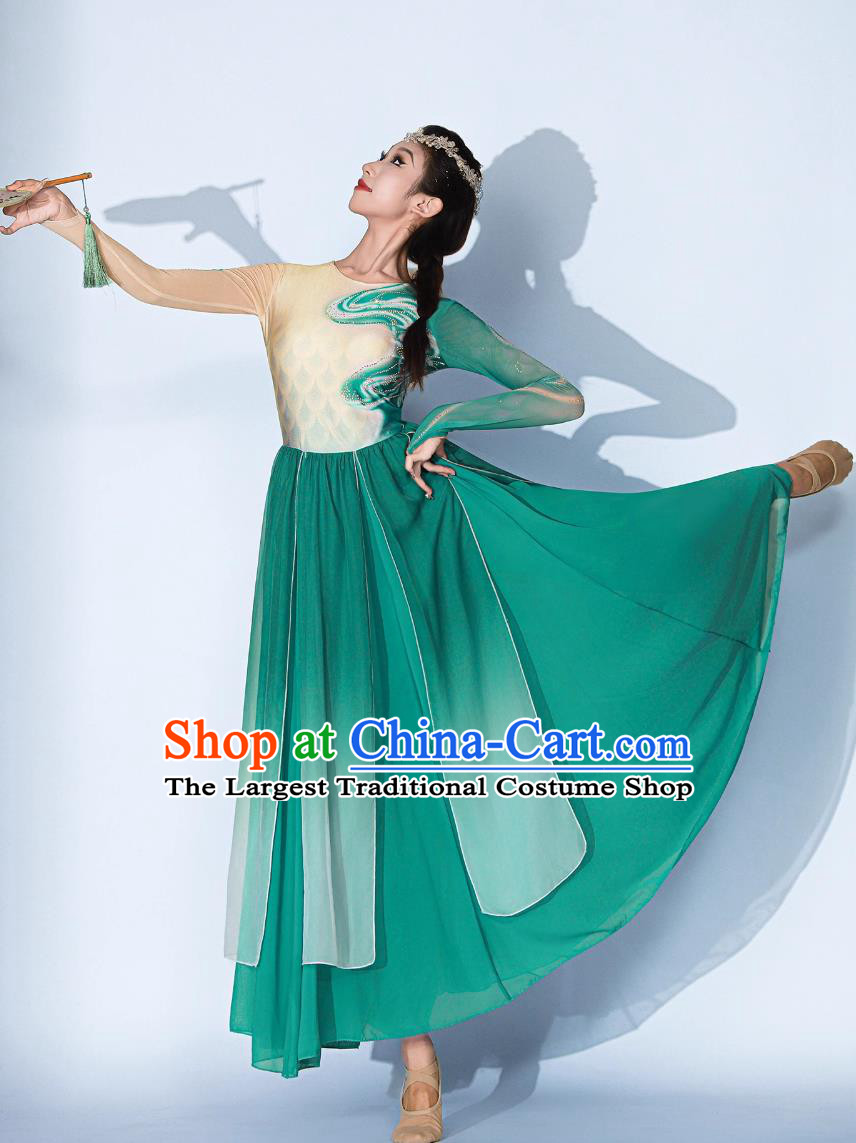 Green Snake Classical Dance Performance Costume Opening Dance Large Flared Dress Chinese Spring Festival Gala Clothing