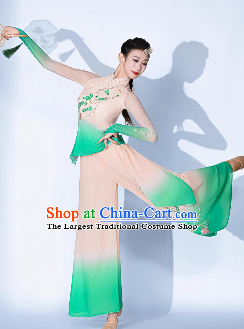 Jiaozhou Yangko Dance Clothing Ode To The Lotus Dance Performance Costume Classical Dance Chinese Fan Dance Outfit