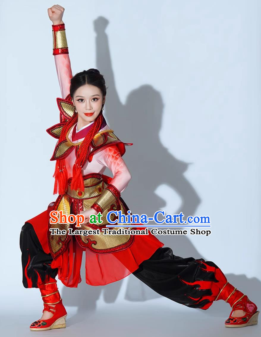 Nezha Cosplay Costume Prosperous Drum Performance Uniform Chinese Celebration Dance Clothing
