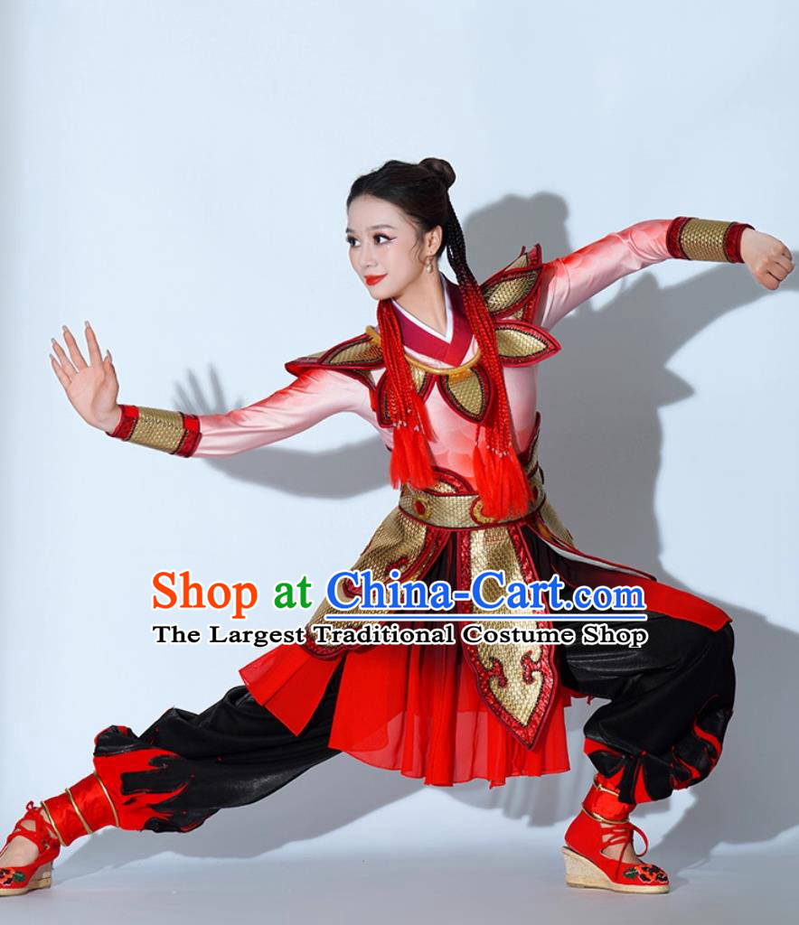 Nezha Cosplay Costume Prosperous Drum Performance Uniform Chinese Celebration Dance Clothing
