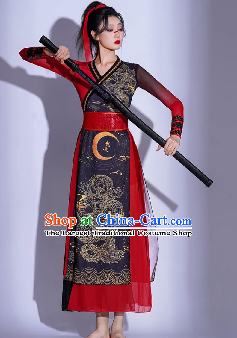 Ji Ming Yue Heroine Dance Costume Chinese Style Fan Dance Outfit Female Jazz Dance Clothing