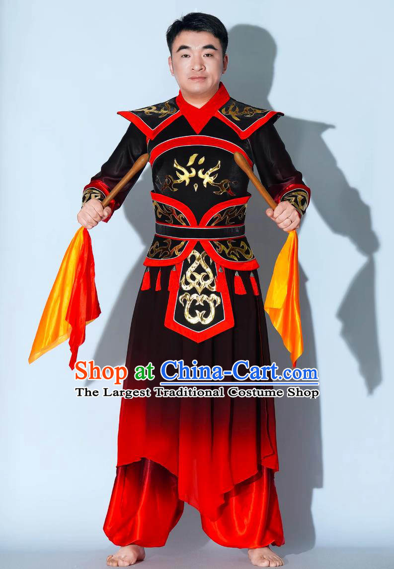 Drum Performance Costume Men Majestic Gong And Drum Uniform Chinese Grand Opening Dance Performance Clothing