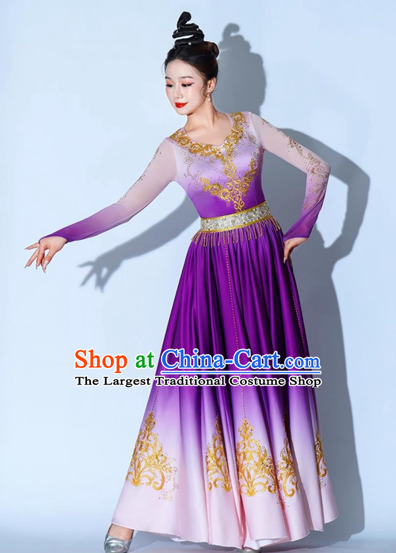 Ethnic Costume Women Xinjiang Dance Performance Dress Uyghur Dance Chinese Ethnic Minority Clothing
