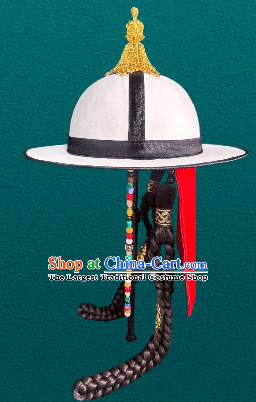 White Hat General Prince Hat Mongolian Dance Performance Photography Headpiece