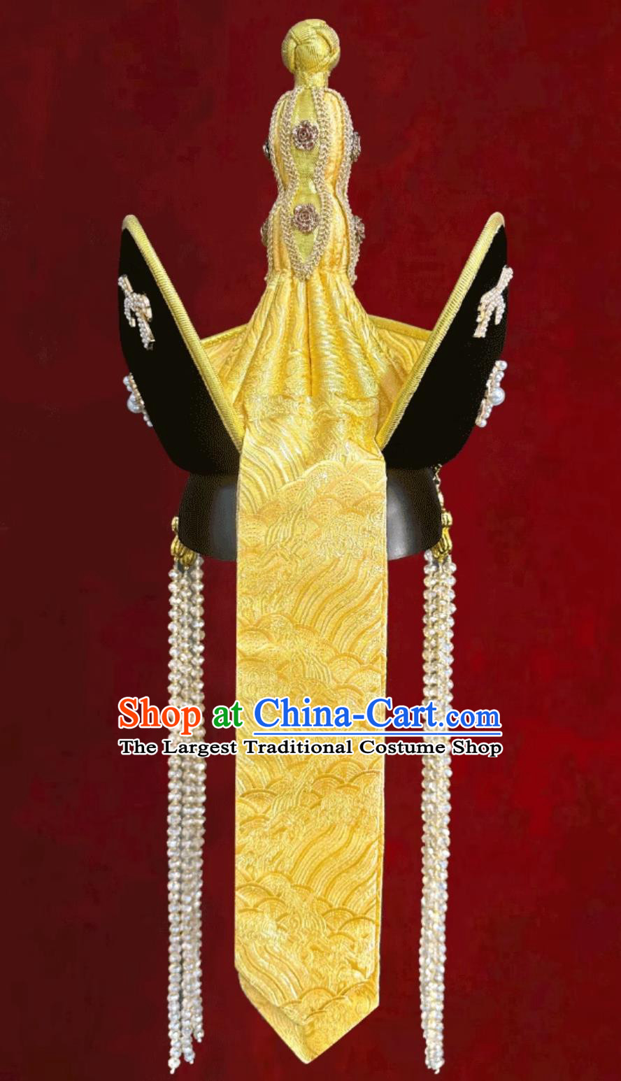 Mongolian Ladies Golden Hat Chinese Mongolia Ethnic Dance Performance Show Headpiece