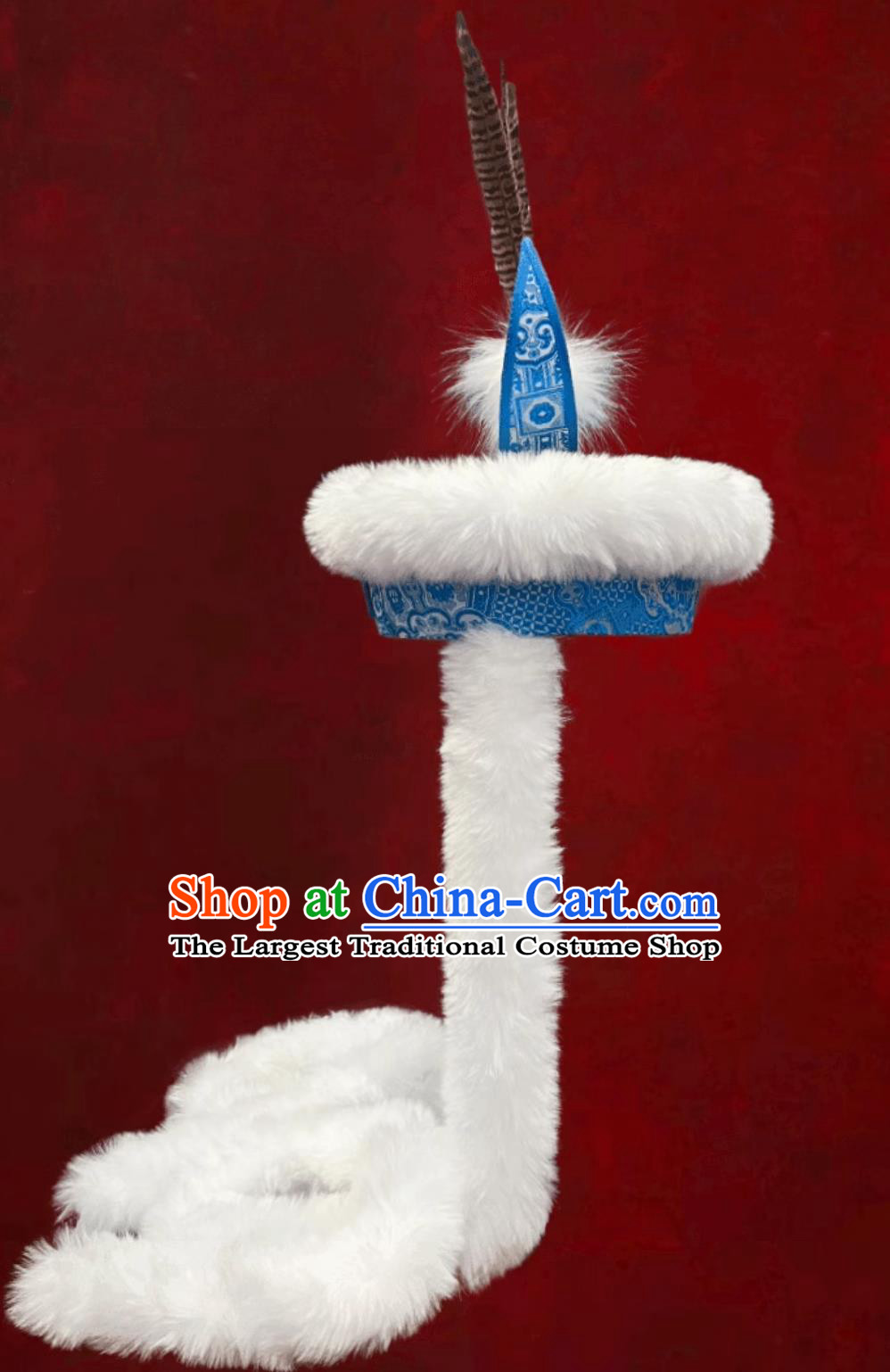 Mongolian Ladies Blue Hat Mongolia Dance Hair Accessory Chinese Opera Performance Headpiece