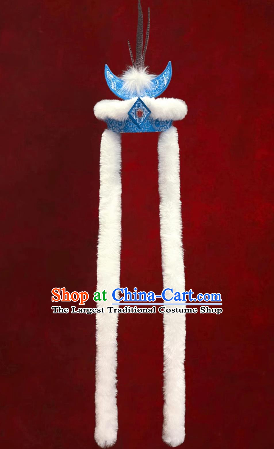 Mongolian Ladies Blue Hat Mongolia Dance Hair Accessory Chinese Opera Performance Headpiece