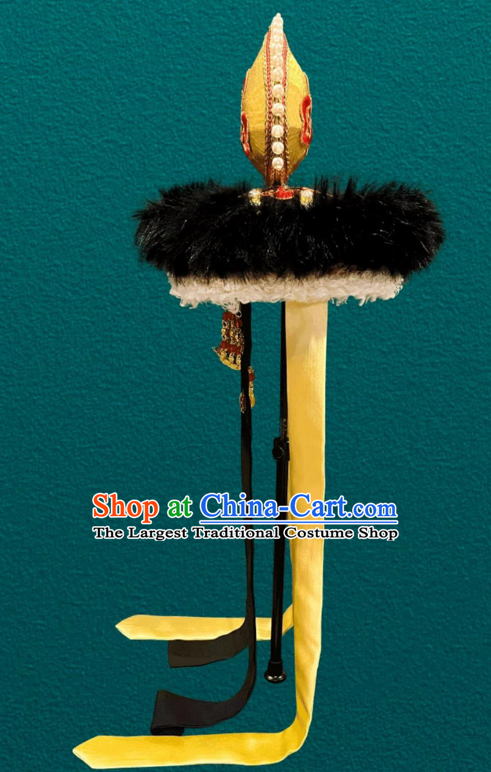 Mongolia Dance Fluffy Hair Accessory Chinese Opera Performance Headpiece Mongolian Ladies Hat