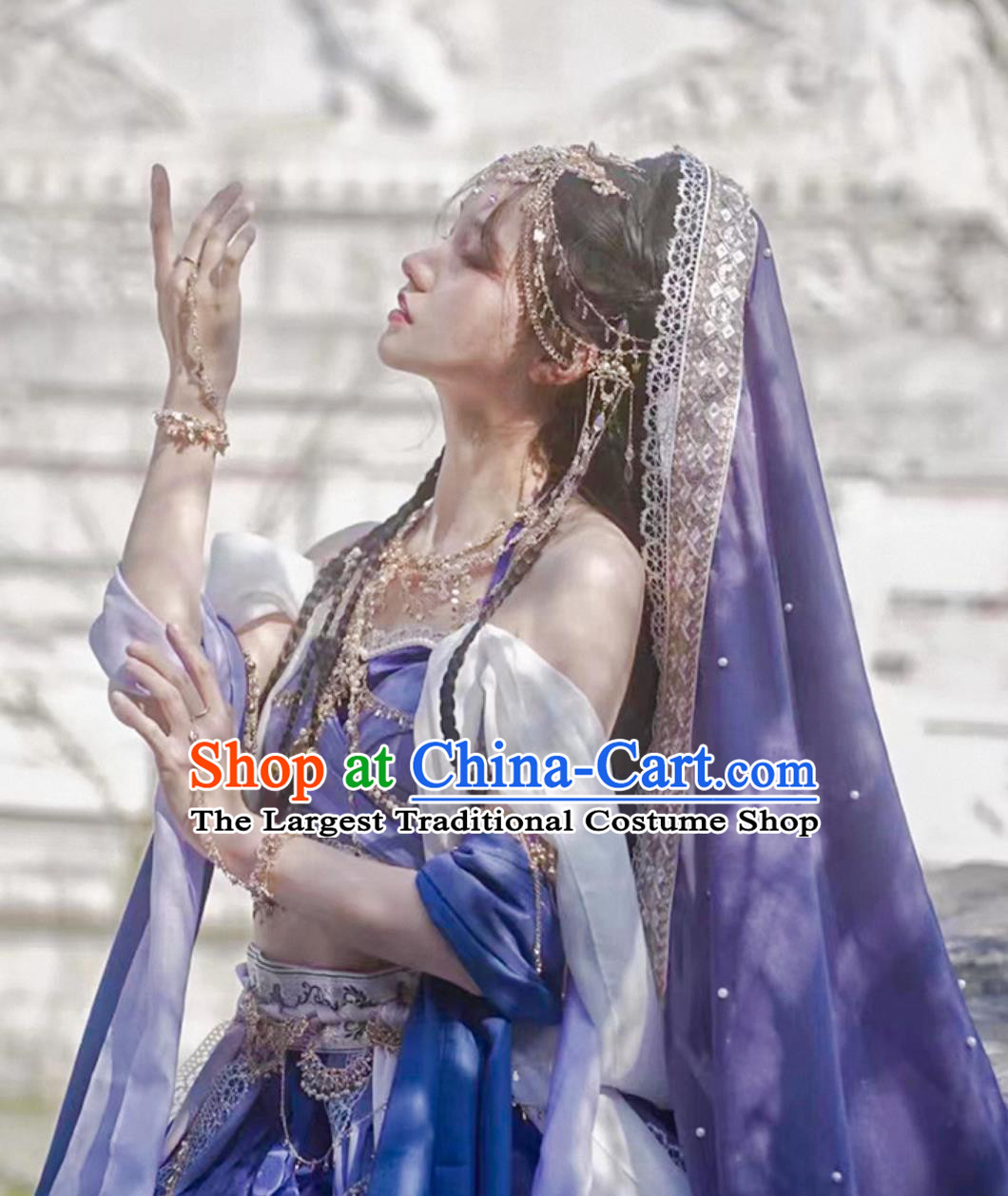 Wuxia Style Women Dress Ancient Fairy Hanfu Dunhuang Feitian Performance Costume