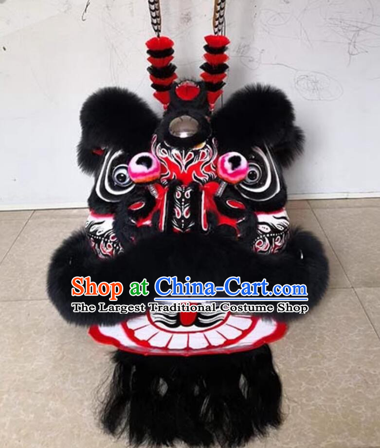 Black Wool Lion Clothing Southern Lion LED Fut San Lion Handsome Monkey King Feather Decoration Lion Dance Costume Complete Set