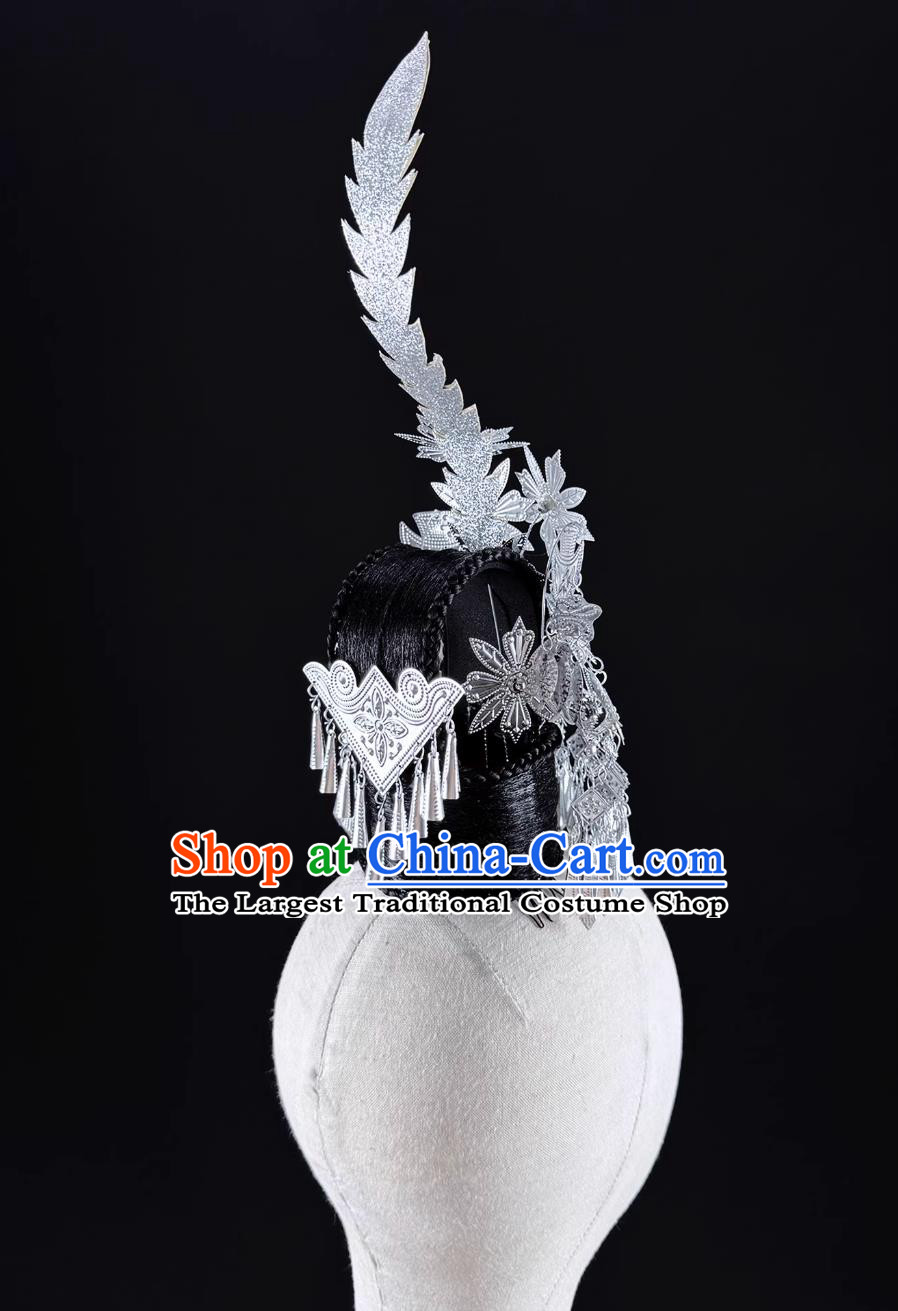 Ethnic Minority Miao Headdress Xiang Jin Lin Jin Se Dance Headpiece Miao Combination Performance Hair Jewelries