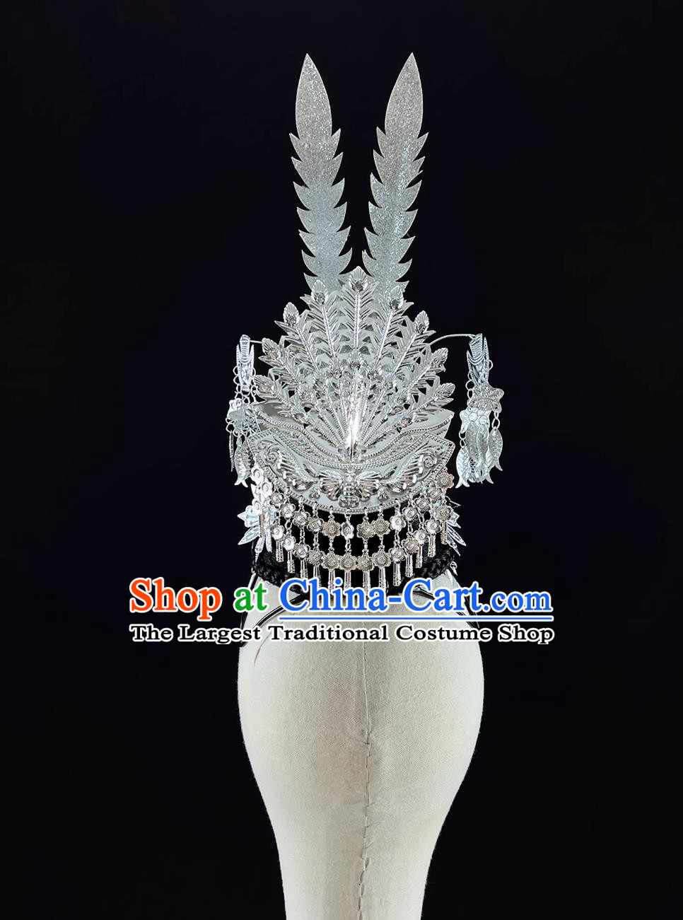 Miao Headdress Ethnic Minority Silver Ornaments Phoenix Coronet Miao Stage Performance Headdress