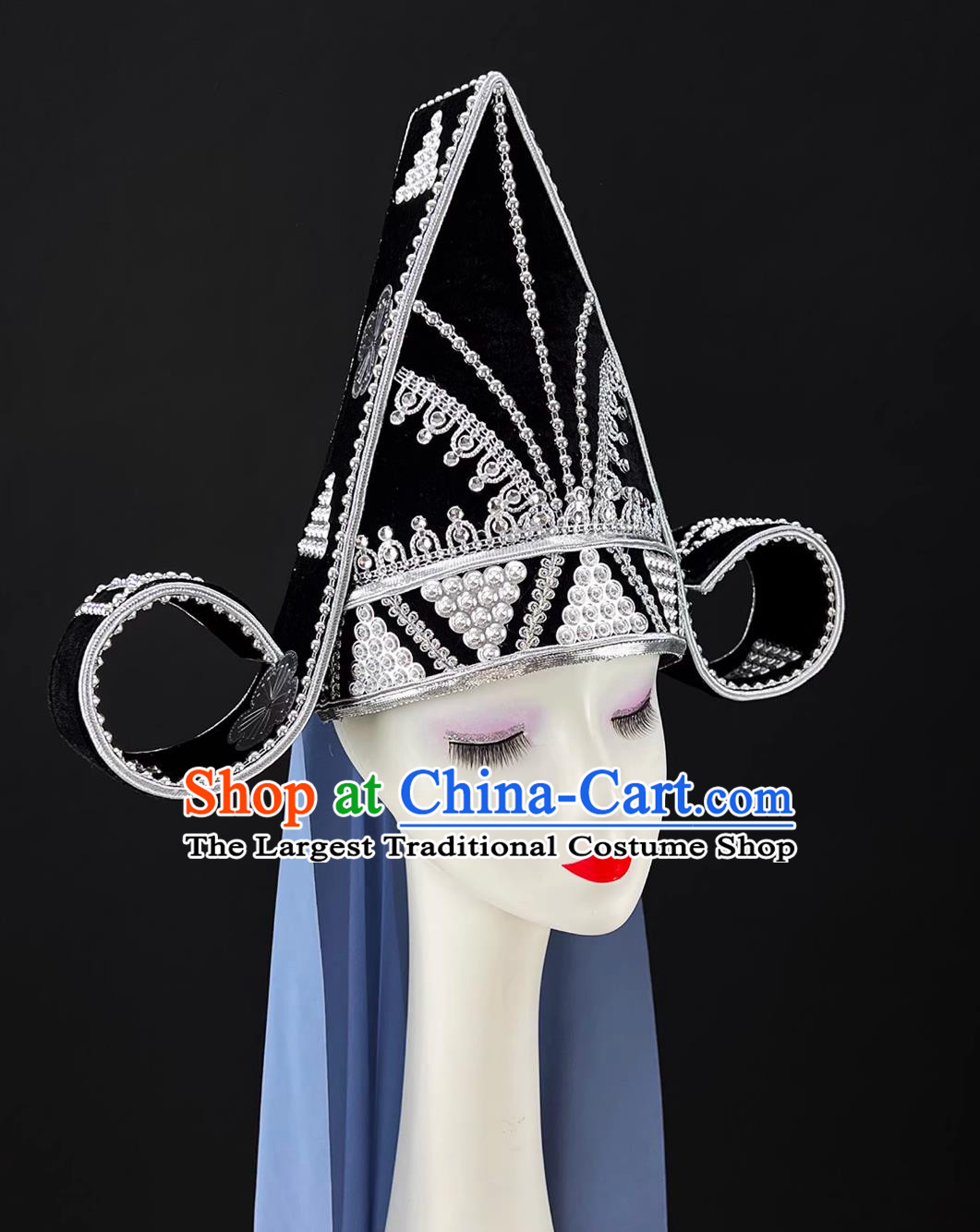 Dingjia Woman Headdress Dai Ethnic Dance Shan Dai Group Dance Hat Chinese Performance Headwear