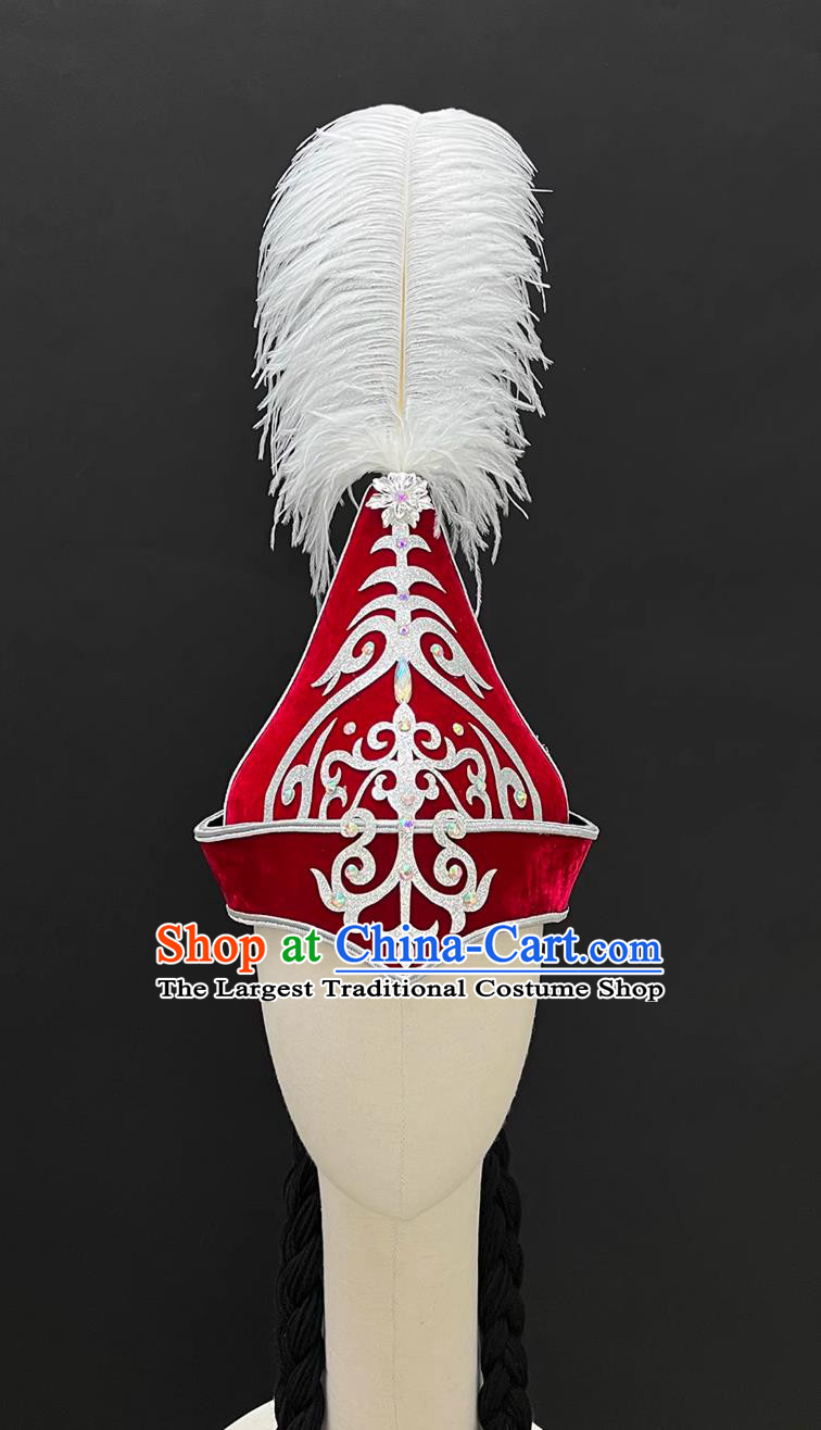 Uyghur Headdress Mysterious Bird Love Xinjiang Kazakh Dance Feather Hat Chinese Art Exam Ethnic Performance Headwear