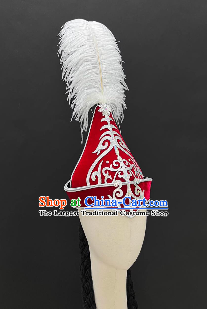 Uyghur Headdress Mysterious Bird Love Xinjiang Kazakh Dance Feather Hat Chinese Art Exam Ethnic Performance Headwear