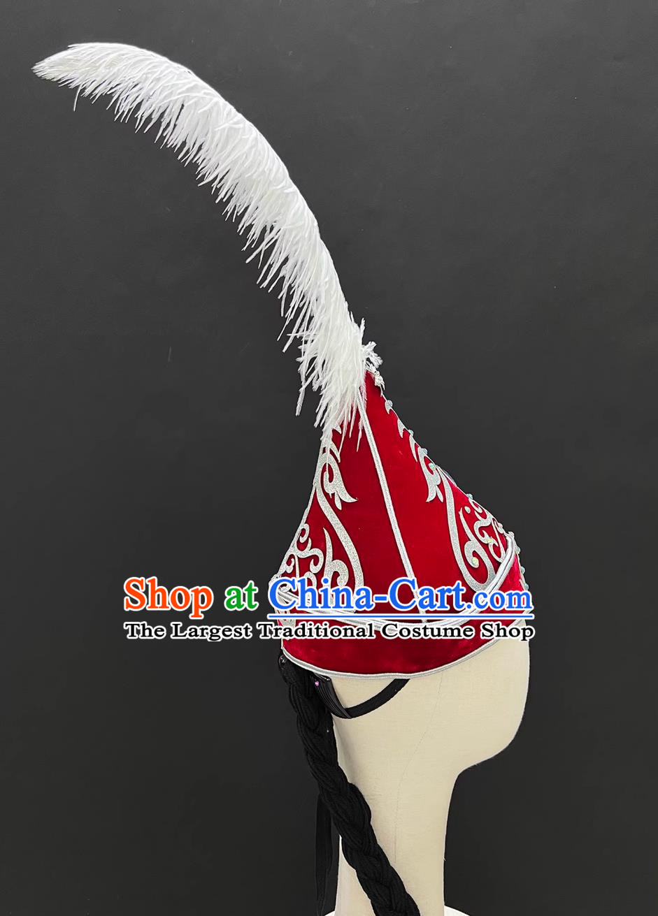 Uyghur Headdress Mysterious Bird Love Xinjiang Kazakh Dance Feather Hat Chinese Art Exam Ethnic Performance Headwear