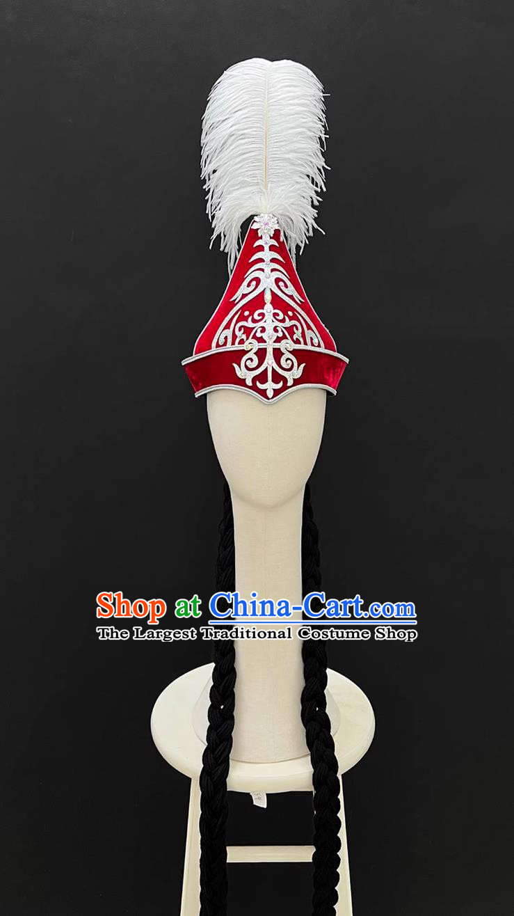 Uyghur Headdress Mysterious Bird Love Xinjiang Kazakh Dance Feather Hat Chinese Art Exam Ethnic Performance Headwear