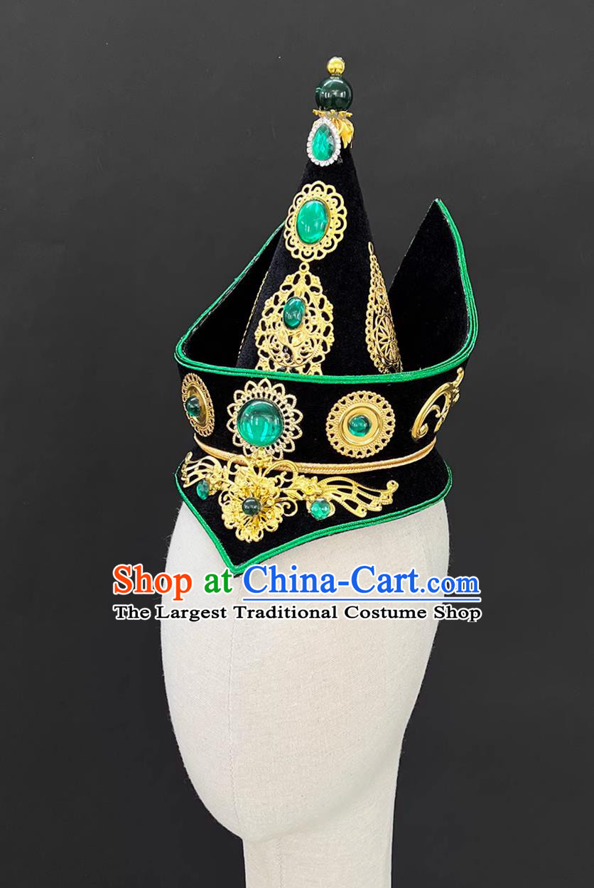 Mongolian Pointed Hat Prairie Ethnic Style Ceremonial Mongolian Dance Headdress