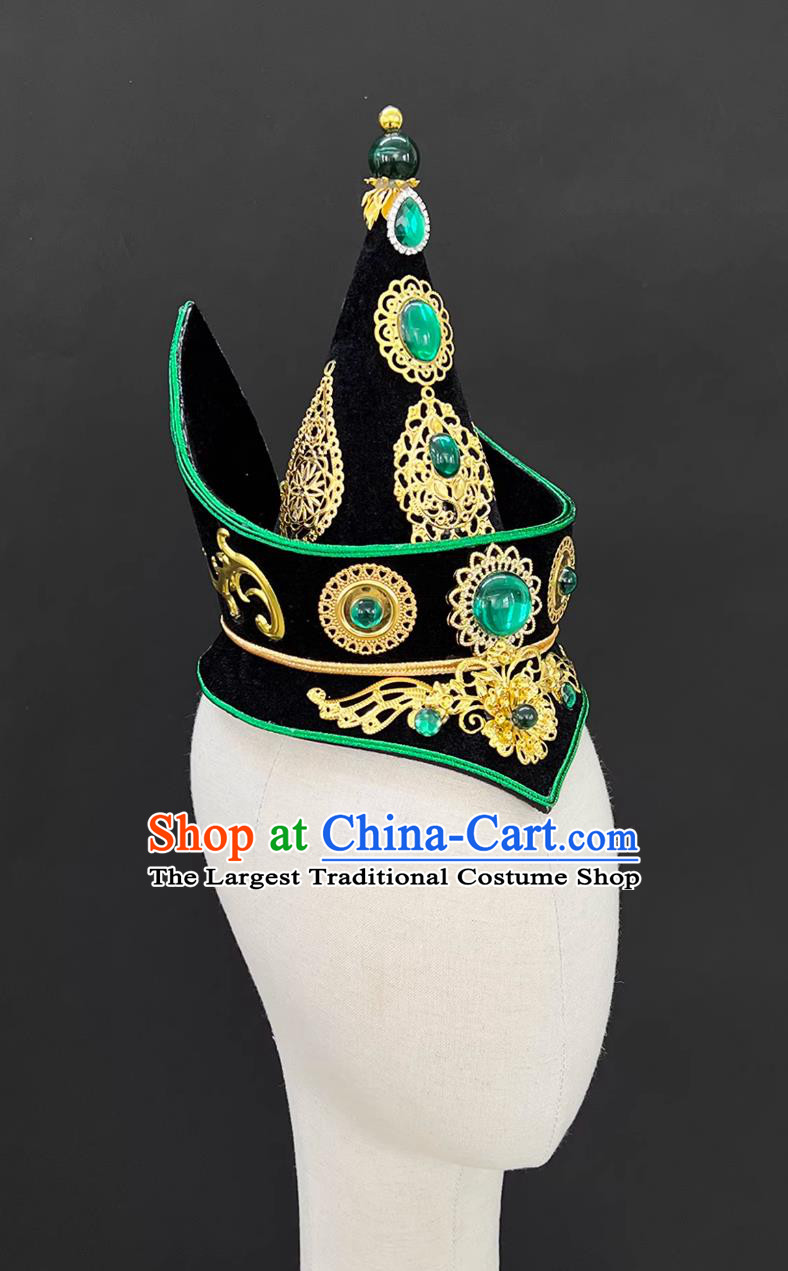 Mongolian Pointed Hat Prairie Ethnic Style Ceremonial Mongolian Dance Headdress