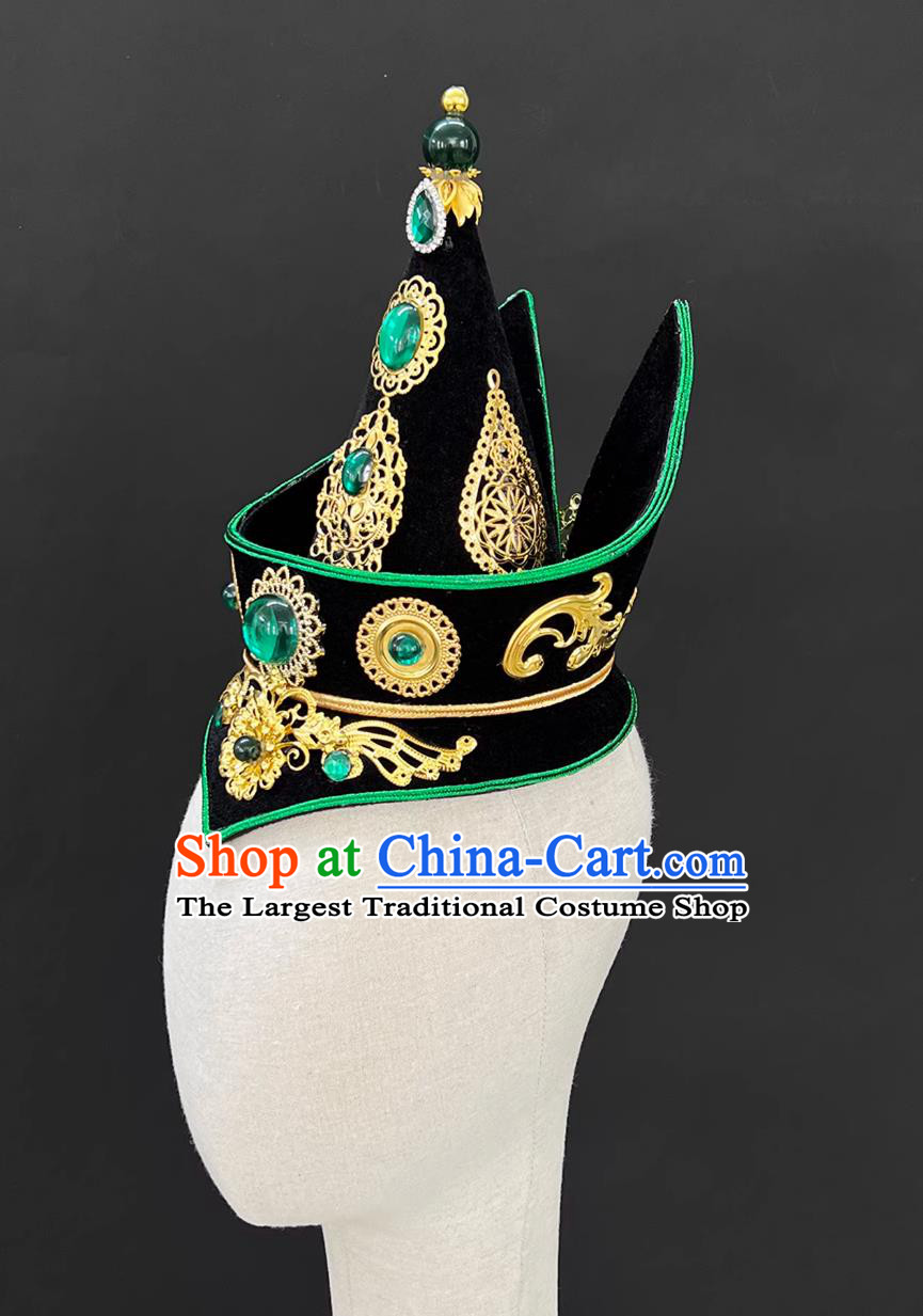 Mongolian Pointed Hat Prairie Ethnic Style Ceremonial Mongolian Dance Headdress
