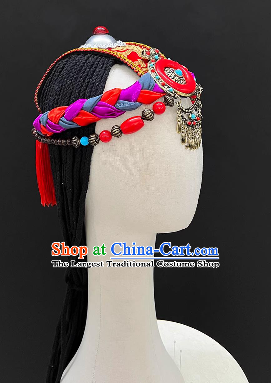 Miguan Tibetan Dance Headdress Zang Minority Hair Accessories Tao Li Cup Women Solo Dance Headwear