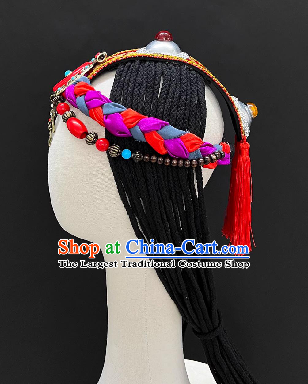 Miguan Tibetan Dance Headdress Zang Minority Hair Accessories Tao Li Cup Women Solo Dance Headwear